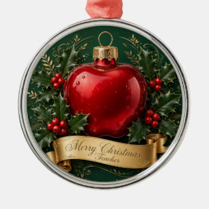 Frohe Weihnachten Lehrer — Apfel-Ornament Ornament Aus Metall