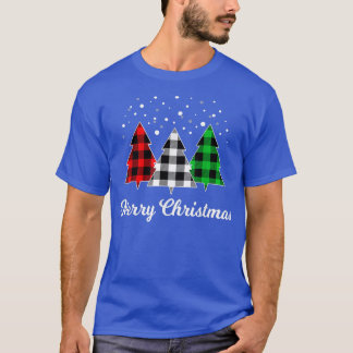Frohe Weihnachten Leopard Buffalo Kariert Weihnach T-Shirt