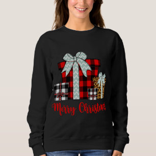 Frohe Weihnachten Leopard Buffalo Karierten Weihna Sweatshirt