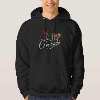 Frohe Weihnachten Leopard Buffalo Red Kariert für Hoodie