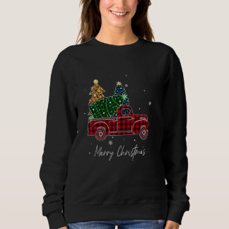 Frohe Weihnachten Leopard Buffalo Truck Tree Red P Sweatshirt