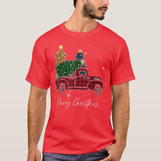 Frohe Weihnachten Leopard Buffalo Truck Tree Red P T-Shirt