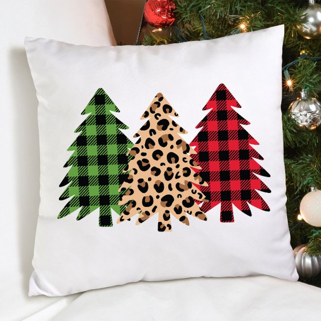Frohe Weihnachten leopard Druck Büffel kariert Kissen (Von Creator hochgeladen)