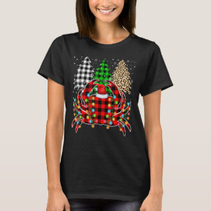 Frohe Weihnachten Leopard Kariert Tree Funny Crab T-Shirt