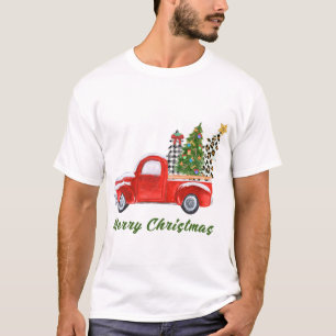 Frohe Weihnachten Leopard Karierten Weihnachtsbaum T-Shirt