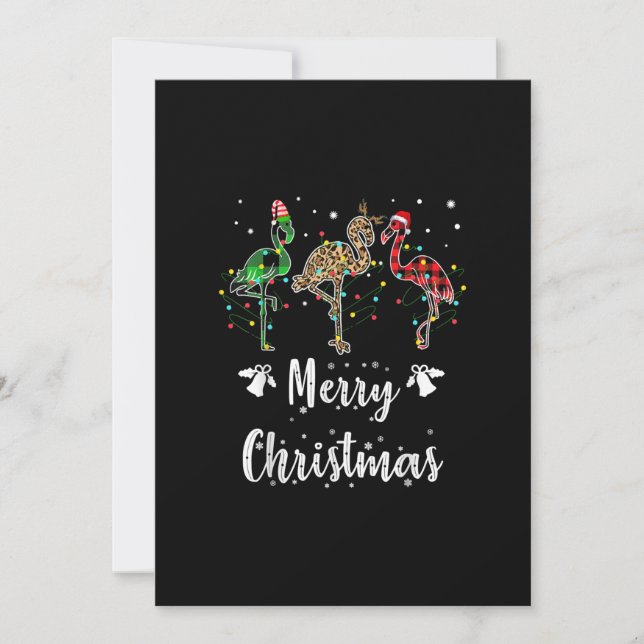 Frohe Weihnachten Leopard Red Green Kariert Flamin (Vorderseite)