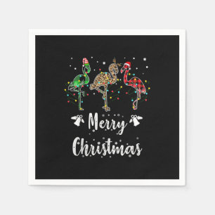 Frohe Weihnachten Leopard Red Green Kariert Flamin Serviette