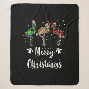 Frohe Weihnachten Leopard Red Green Kariert Flamin Sherpadecke