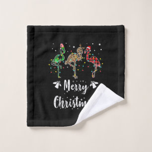 Frohe Weihnachten Leopard Red Green Kariert Flamin Waschlappen