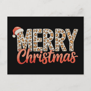 Frohe Weihnachten Leopard Santa Hut Cheetah Xmas