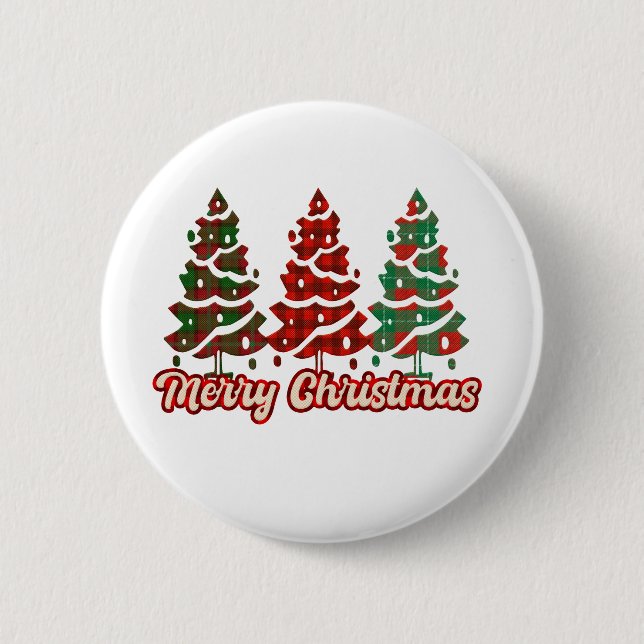 Frohe Weihnachten Leopard Tree Button (Vorderseite)