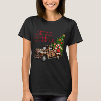 Frohe Weihnachten Leopard Truck mit Baum T-Shirt