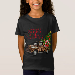 Frohe Weihnachten Leopard Truck mit Baum T-Shirt