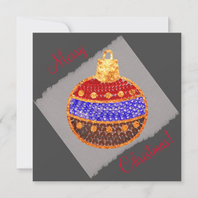 Frohe Weihnachten - leuchtendes Bauble mit Sequenz (Vorderseite)