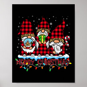 Frohe Weihnachten Licht Süße Gnom Familie Passende Poster