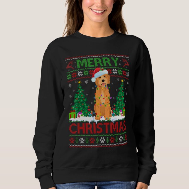 Frohe Weihnachten Lighting Ugly Goldendoodle Chris Sweatshirt (Vorderseite)