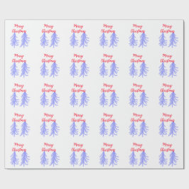 Frohe Weihnachten lila Pastelkiefer Wasser Geschenkpapier