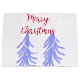 Frohe Weihnachten lila Pastelkiefer Wasser Große Geschenktüte