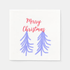 Frohe Weihnachten lila Pastelkiefer Wasser Serviette