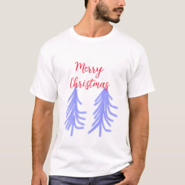 Frohe Weihnachten lila Pastelkiefer Wasser T-Shirt