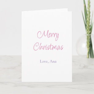 frohe weihnachten lila rosa name liebe urlaub simp karte