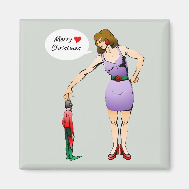 Frohe Weihnachten Little Elf Magnet (Vorne)