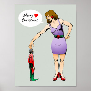 Frohe Weihnachten Little Elf Poster