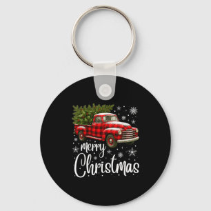 Frohe Weihnachten LKW Buffalo Kariert Weihnachtsba Schlüsselanhänger