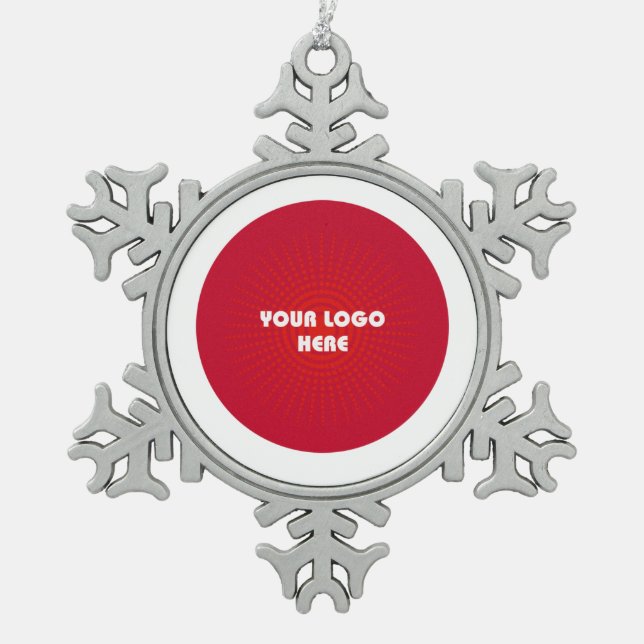 Frohe Weihnachten. Logo für benutzerdefinierte Unt Schneeflocken Zinn-Ornament (Vorderseite)