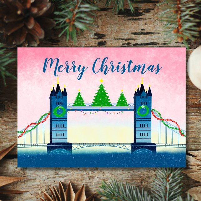 Frohe Weihnachten London Tower Bridge Karte (Von Creator hochgeladen)