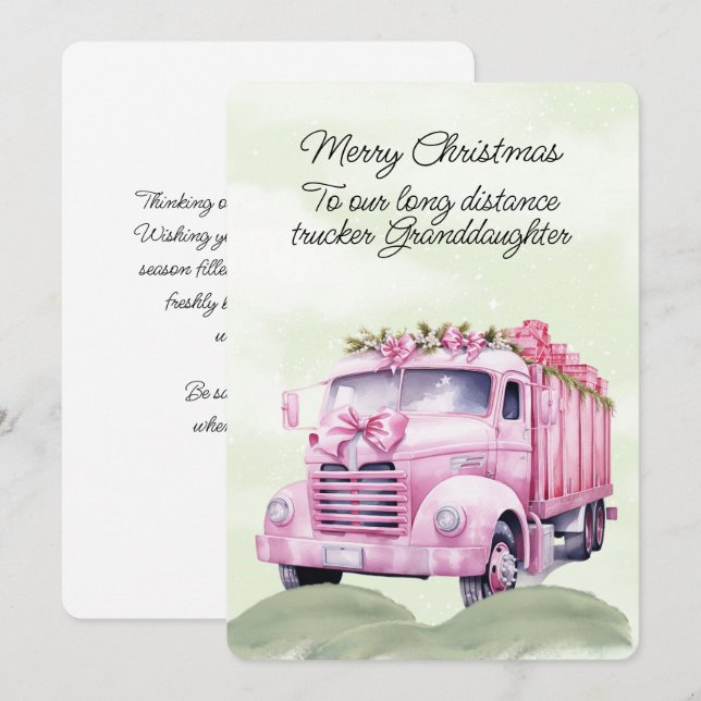 Frohe Weihnachten Long Haul Trucker Grandtochter (Vorne/Hinten)