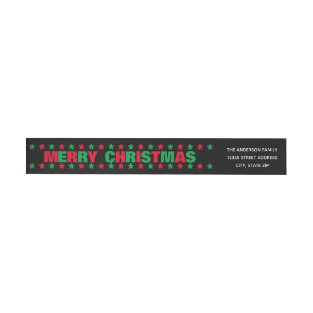 Frohe Weihnachten - Long Return Address Label (Person)