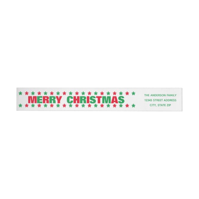 Frohe Weihnachten - Long Return Address Label (Person)