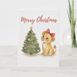 Frohe Weihnachten Löwenbaby Karte