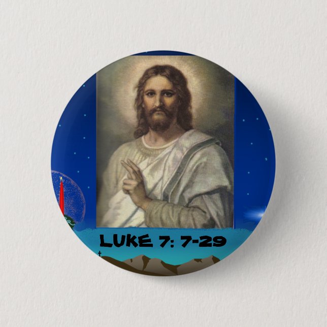 frohe Weihnachten, LUKE-7:7 - 29 Button (Vorderseite)
