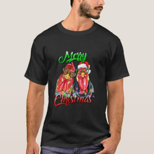 Frohe Weihnachten Lustige Hähne Landwirtschaft Hüh T-Shirt
