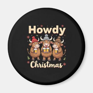 Frohe Weihnachten Lustige Highland-Kuh Weihnachts- Magnet