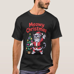 Frohe Weihnachten Lustige Katze Lustiger Feiertag T-Shirt