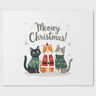 Frohe Weihnachten Lustige Katze Weihnachten Feiert Geschenkpapier