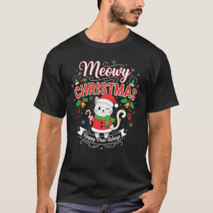 Frohe Weihnachten Lustige Katze Weihnachten Feiert T-Shirt