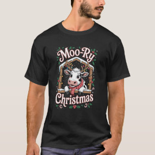 Frohe Weihnachten Lustige Kuh Fröhliche Feiertage T-Shirt