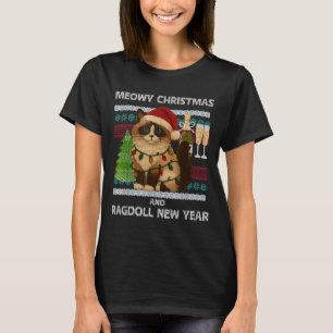 Frohe Weihnachten Lustige Ragdoll-Katze Weihnachts T-Shirt