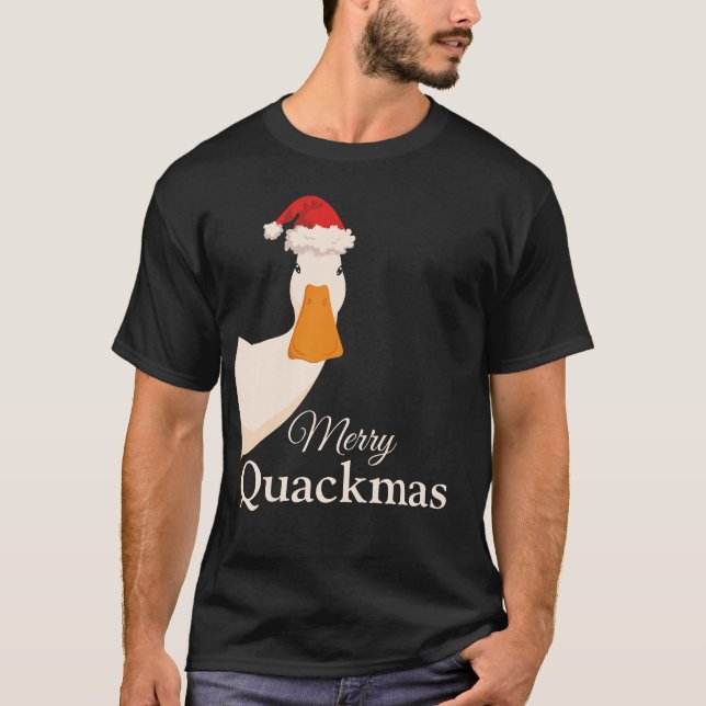 Frohe Weihnachten lustigen Cartoon cool Duck T-Shirt (Vorderseite)