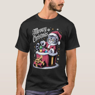 Frohe Weihnachten Lustiger Feiertag Katzenwitz T-Shirt