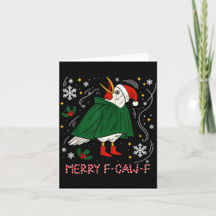 Frohe Weihnachten Lustiger Rabe Vogel F-caw-f Xmas Karte