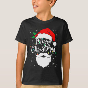 Frohe Weihnachten Lustiger Santa Claus Hut Und Bar T-Shirt