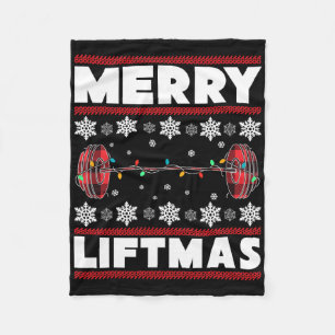 Frohe Weihnachten Lustiger Weihnachts-Gym-Workout Fleecedecke