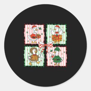 Frohe Weihnachten Lustiges Merry Goosemas Weihnach Runder Aufkleber