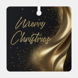 Frohe Weihnachten Luxe Black Gold Ornament Aus Metall