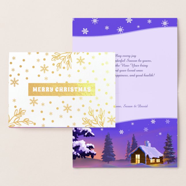 Frohe Weihnachten. Luxus Real Foil Cards Folienkarte (Anzeige)